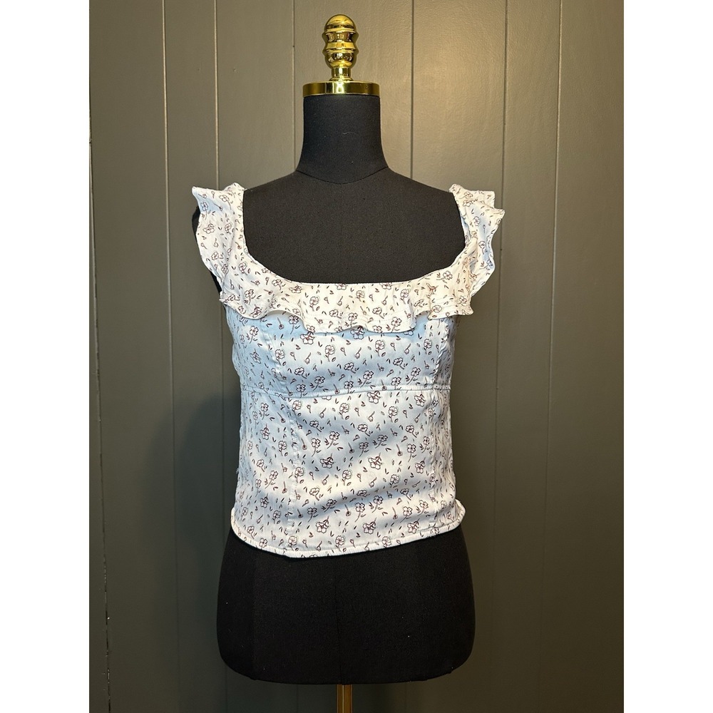 Free People Stay With You Floral Cropped‎ Tank Top Size Small S